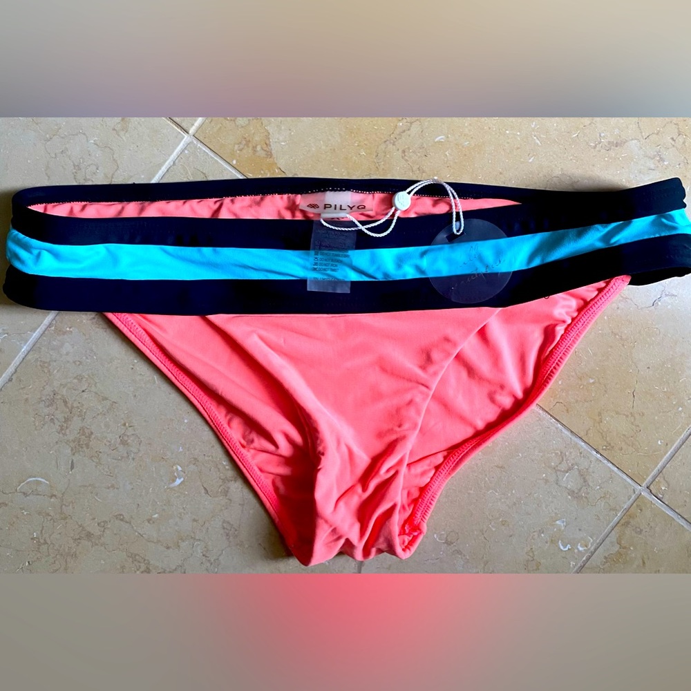 NEW WITH TAGS! PilyQ Coral and Tiffany Blue Bikini Bottoms
